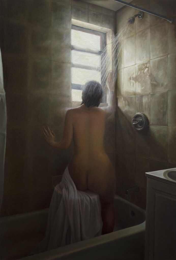 Window, by Justin Brooks, 2018, oil on wood