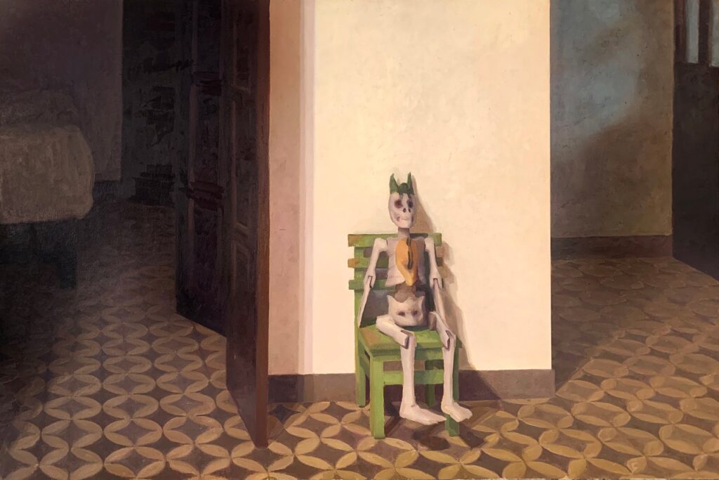 Esqueletito, by Brandon Brownlee, 2019, oil on canvas