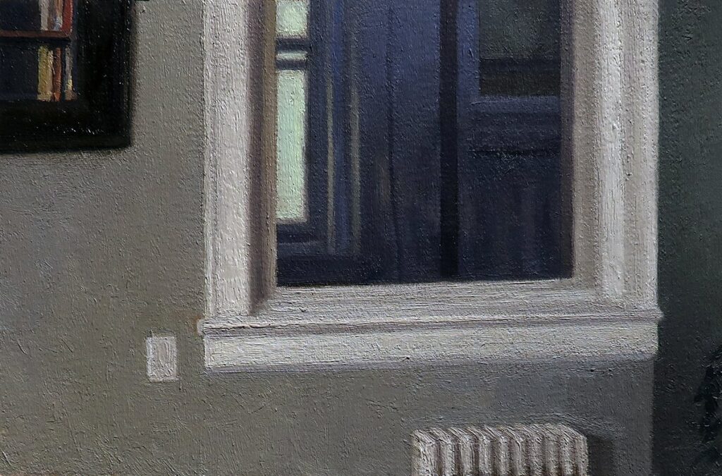 Three Windows, by Brandon Brownlee, 2020, oil on paper