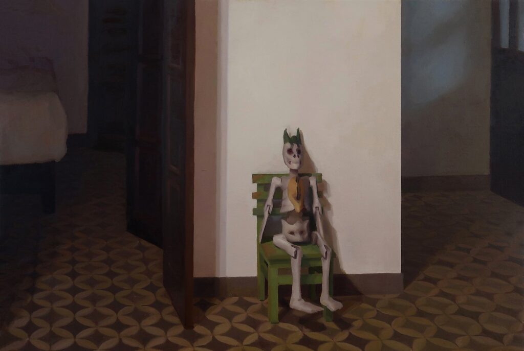 Skeletito, by Brandon Brownlee, 2019, oil on canvas