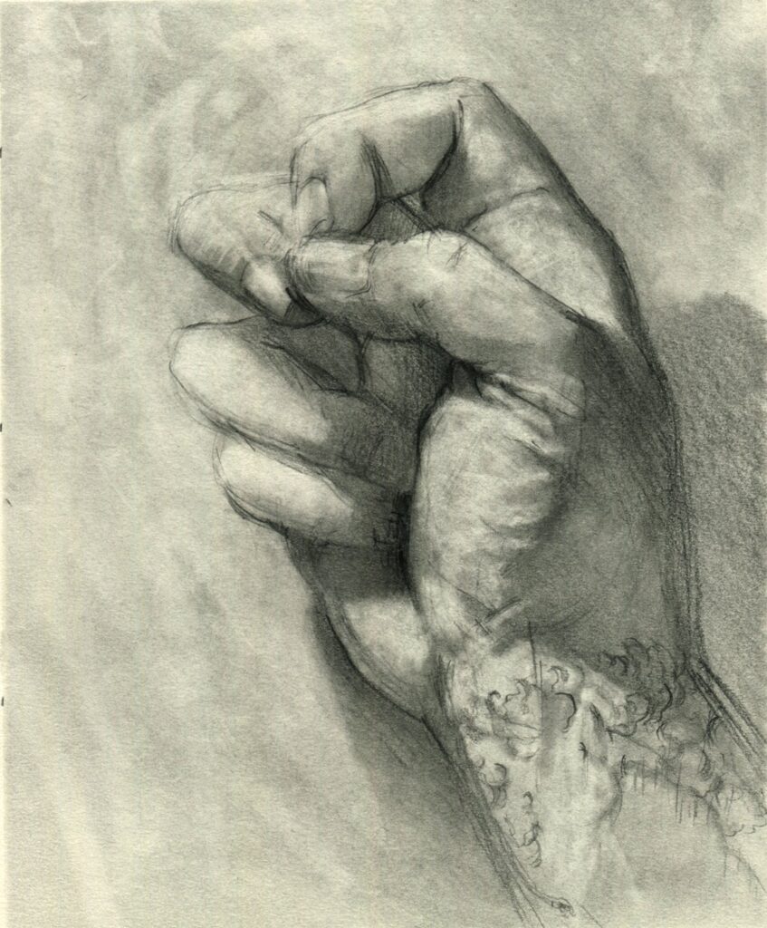 Right Hand I, by Nathan Brutzman, 2020, graphite on paper