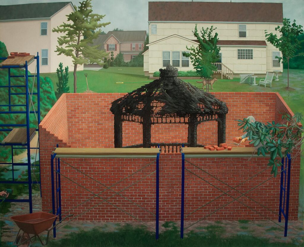 Cursed Gazebo, by Tim Buckley, 2017, acrylic and oil on canvas