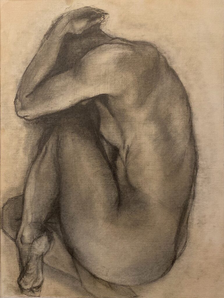 Curl, by Maria Buitrago, 2020, graphite on watercolor paper