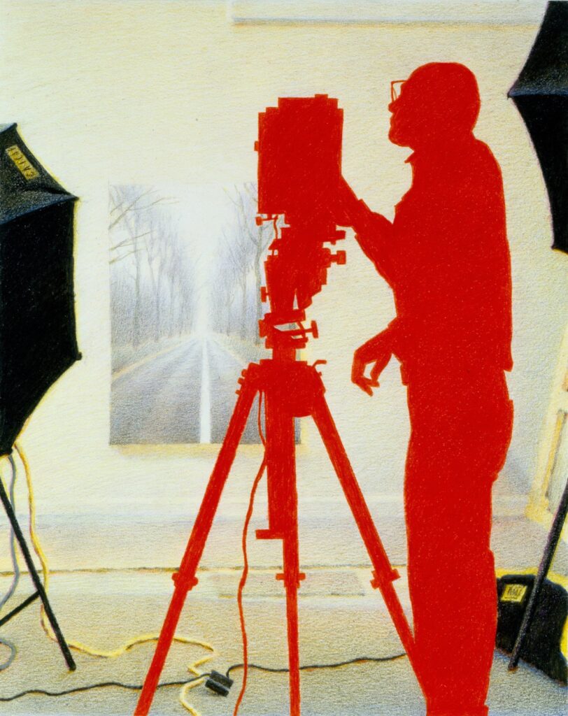 Photographing a Painting, by Erik Bulatov, 1995, pencil on paper