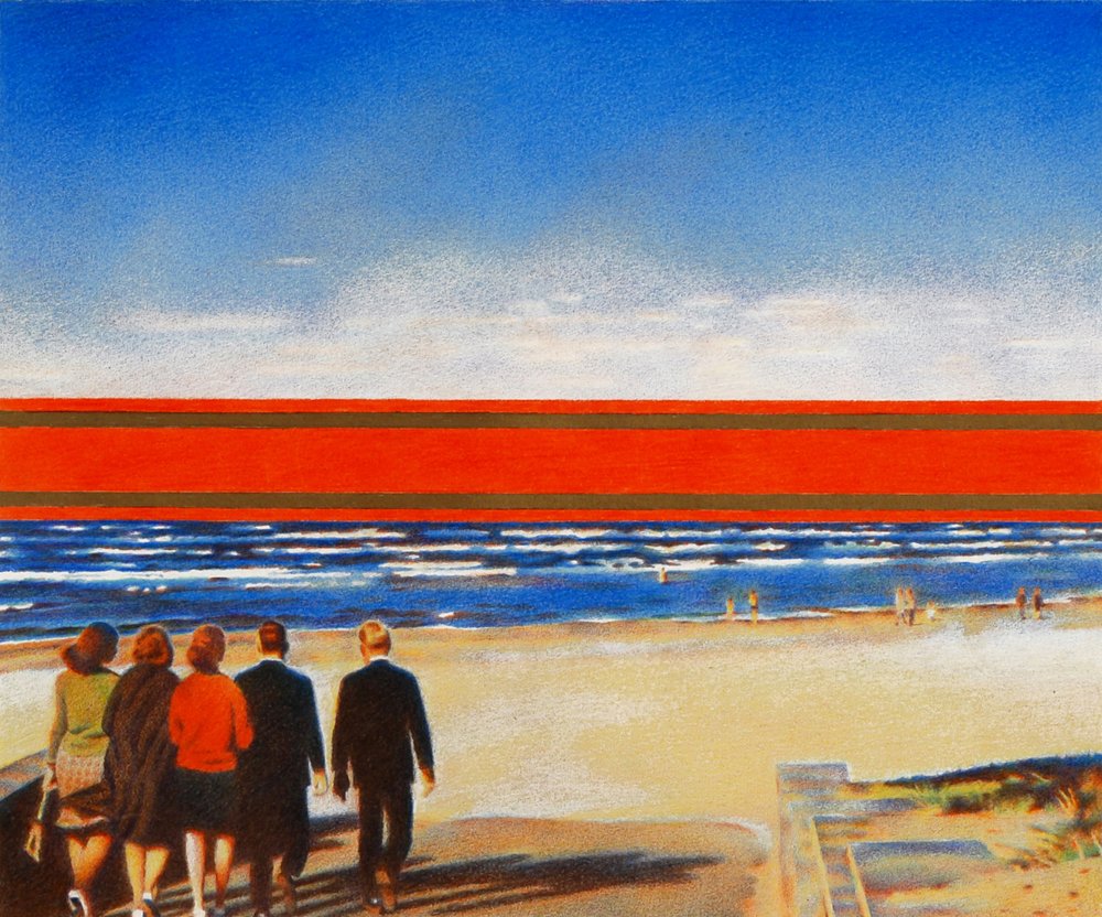 Red Horizon, by Erik Bulatov, 1971 – 2000, pencil on paper