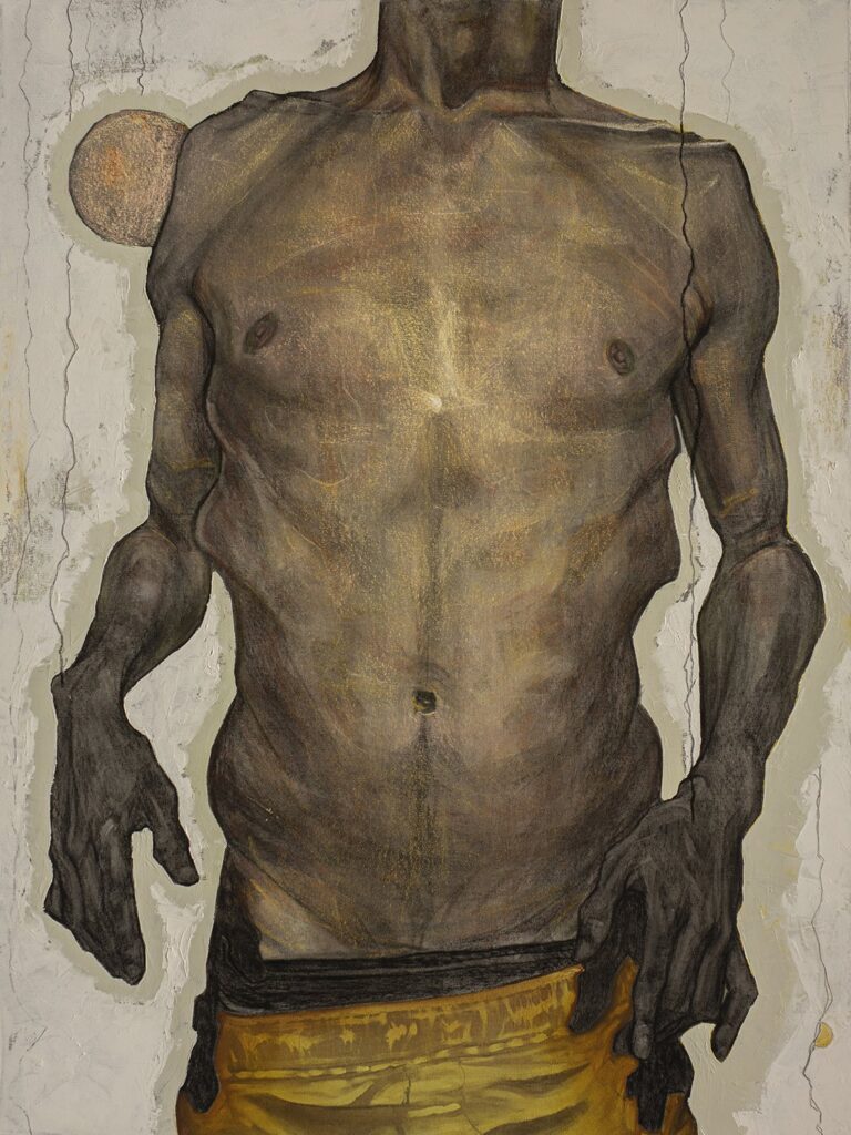 Sternumb, by Lukas Carlson, 2020, pastel, charcoal, and oil on canvas