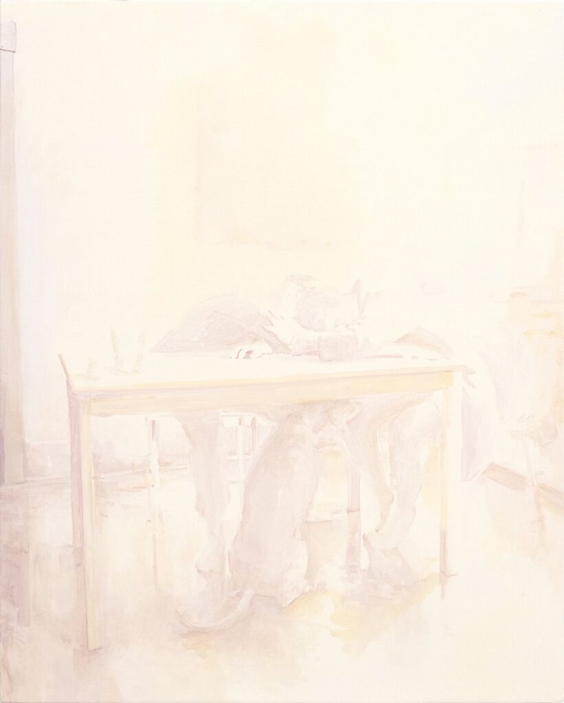 Collapsing Together, by Brooks Cashbaugh, 2022, oil on panel