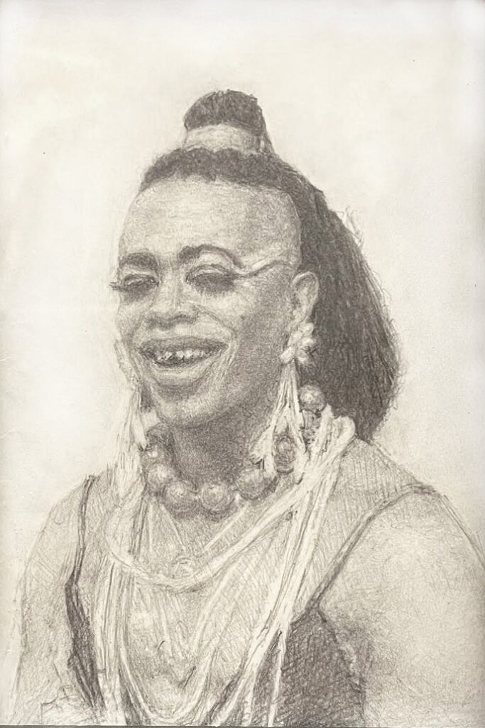 Joan Jett Blakk, by Jeffrey Casto, 2023, pencil on paper