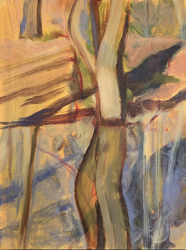 Promenading in Place, by Julia Chen, 2022, oil on canvas panel