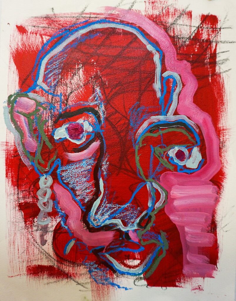 Untitled 1, by Chloe Chiasson, 2018, acrylic, oil, pastel, and charcoal on paper