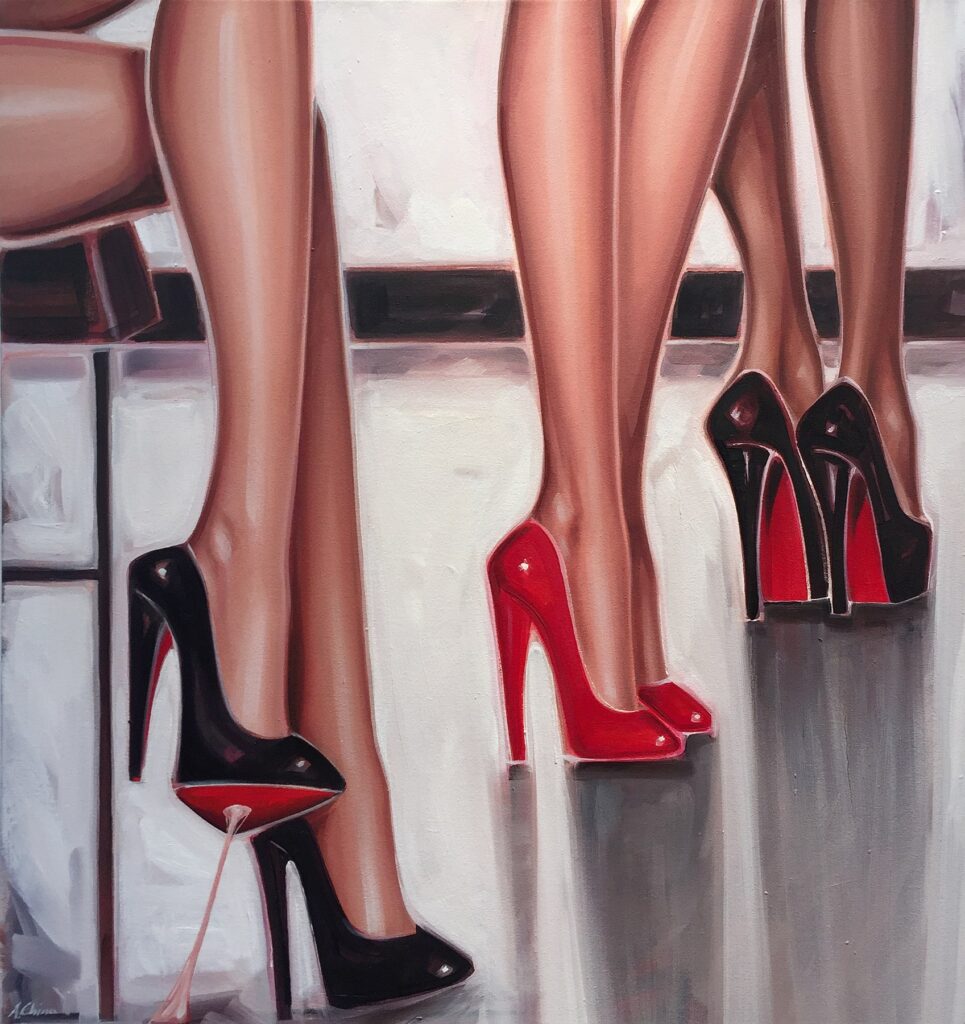 Waiting, by Angela China, 2017, oil on canvas
