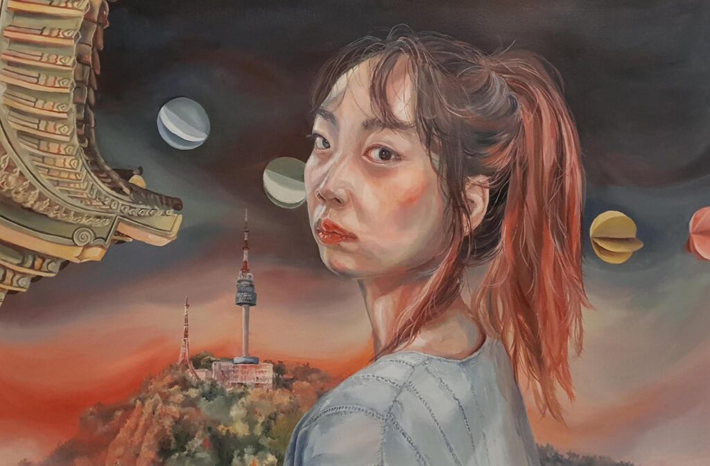 City of Memories, by Jiwoo Choi, 2021, oil on paper