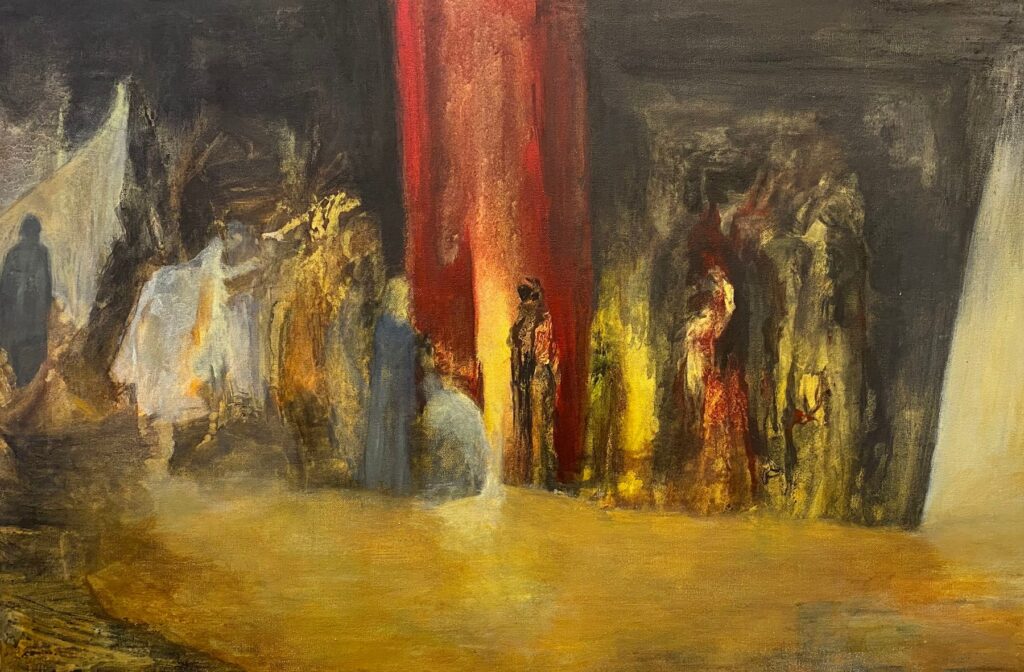 Untitled II, by Mariano Cinat, 2020, acrylic and graphite dust on canvas