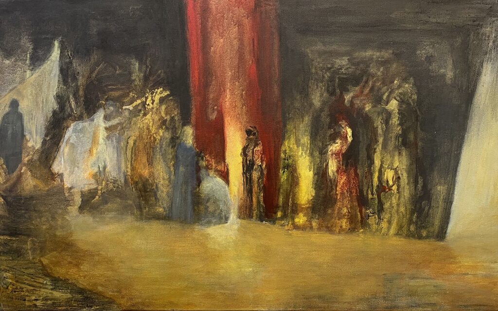 Untitled II, by Mariano Cinat, 2020, acrylic and graphite dust on canvas