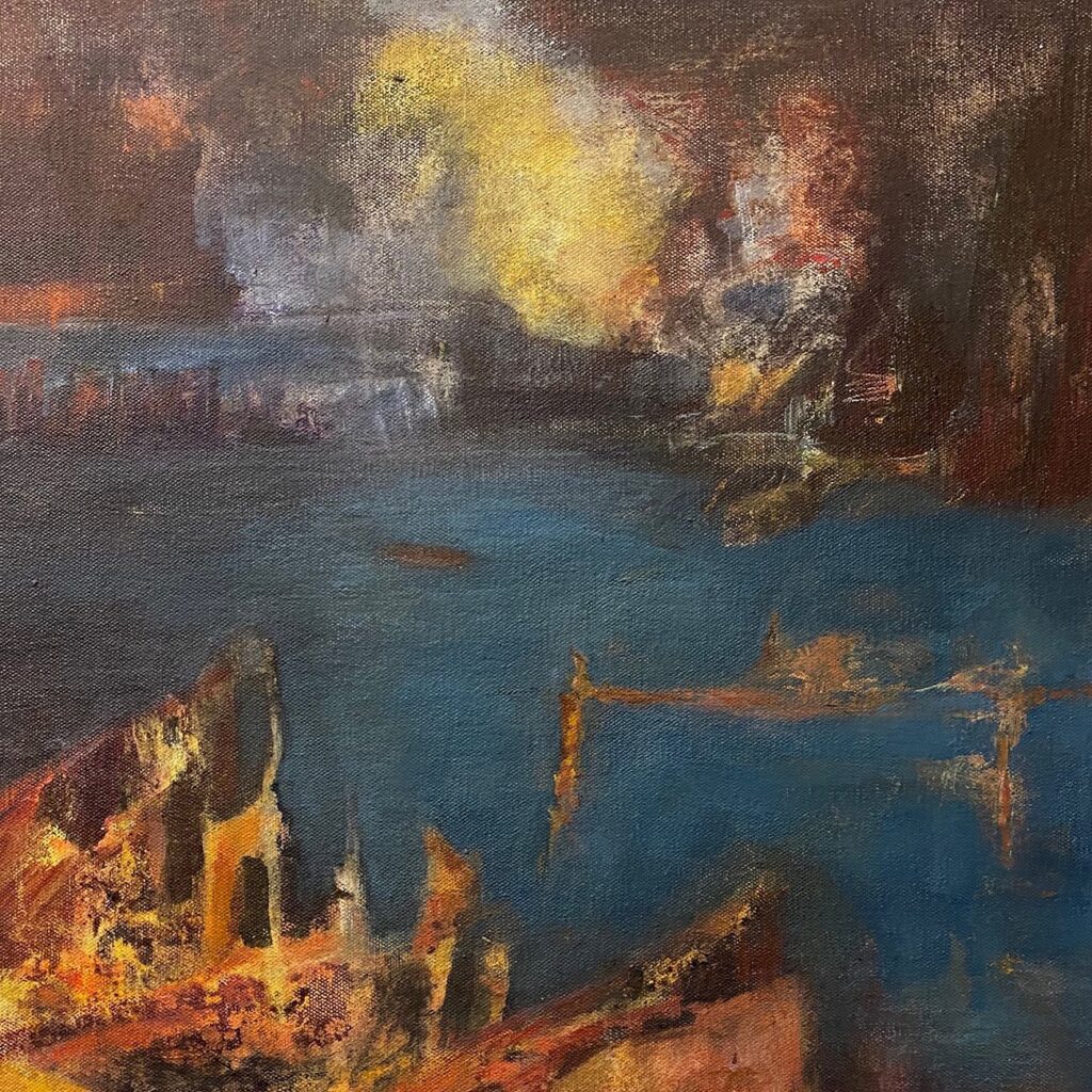 Untitled III, by Mariano Cinat, 2020, acrylic and graphite dust on canvas