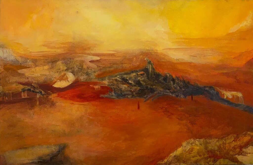 Untitled VI, by Mariano Cinat, 2020, acrylic and graphite on canvas