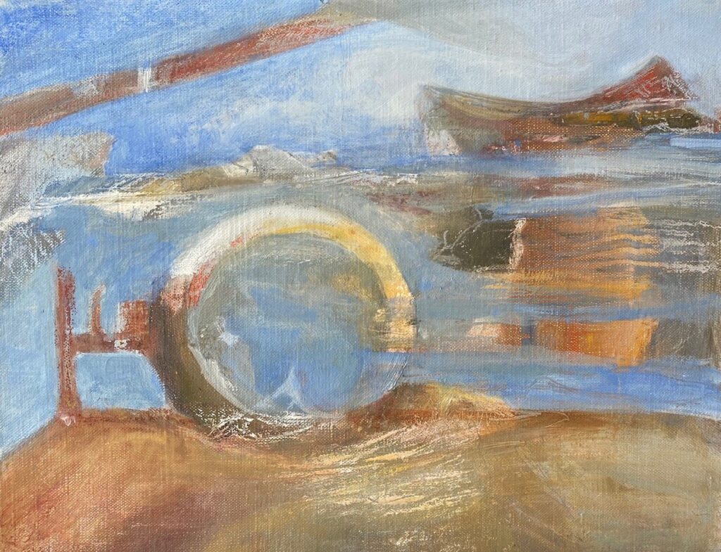 Untitled X, by Mariano Cinat, 2020, oil and oil pastel on linen