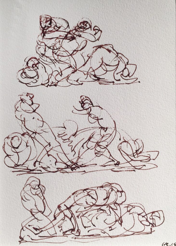 Untitled, by Harvey Citron, 2018, ink on paper