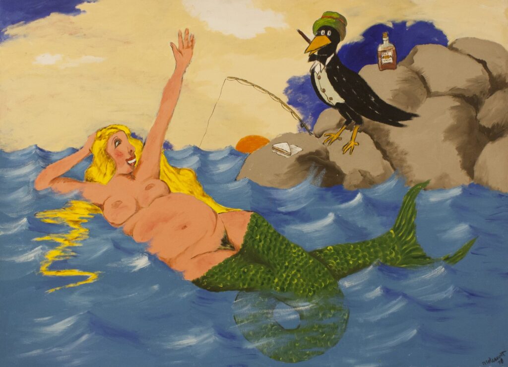 Old Crow on the Rocks, by Robert Colescott, 1978, Acrylic on canvas