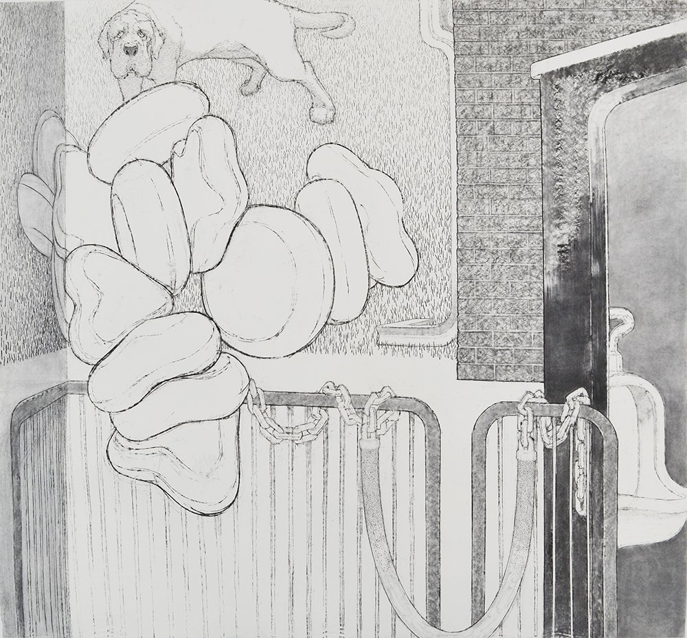 Scrim II, by Matthew Comeau, 2015, charcoal on paper
