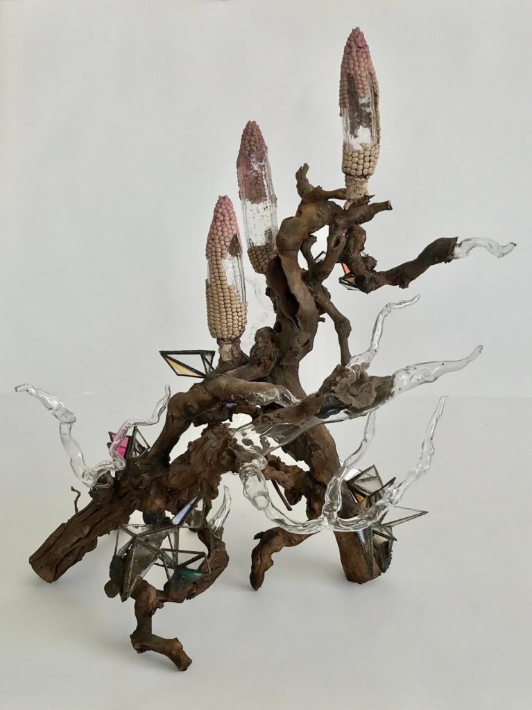 Untitled, by Monica Cook, 2018, Resin, magic sculpt, acrylic, powdered pigment, screws, and iron oxide