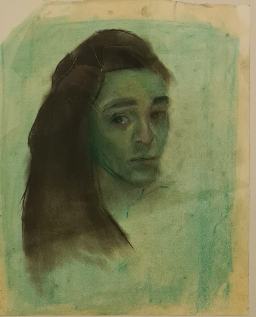 Homage, by Gabriela Cortés Mora, 2021, pastel and watercolor on paper