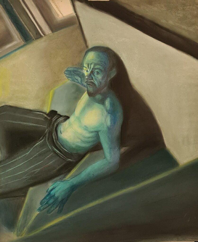 Stairs II, by Gabriela Cortés Mora, 2021, pastel on paper