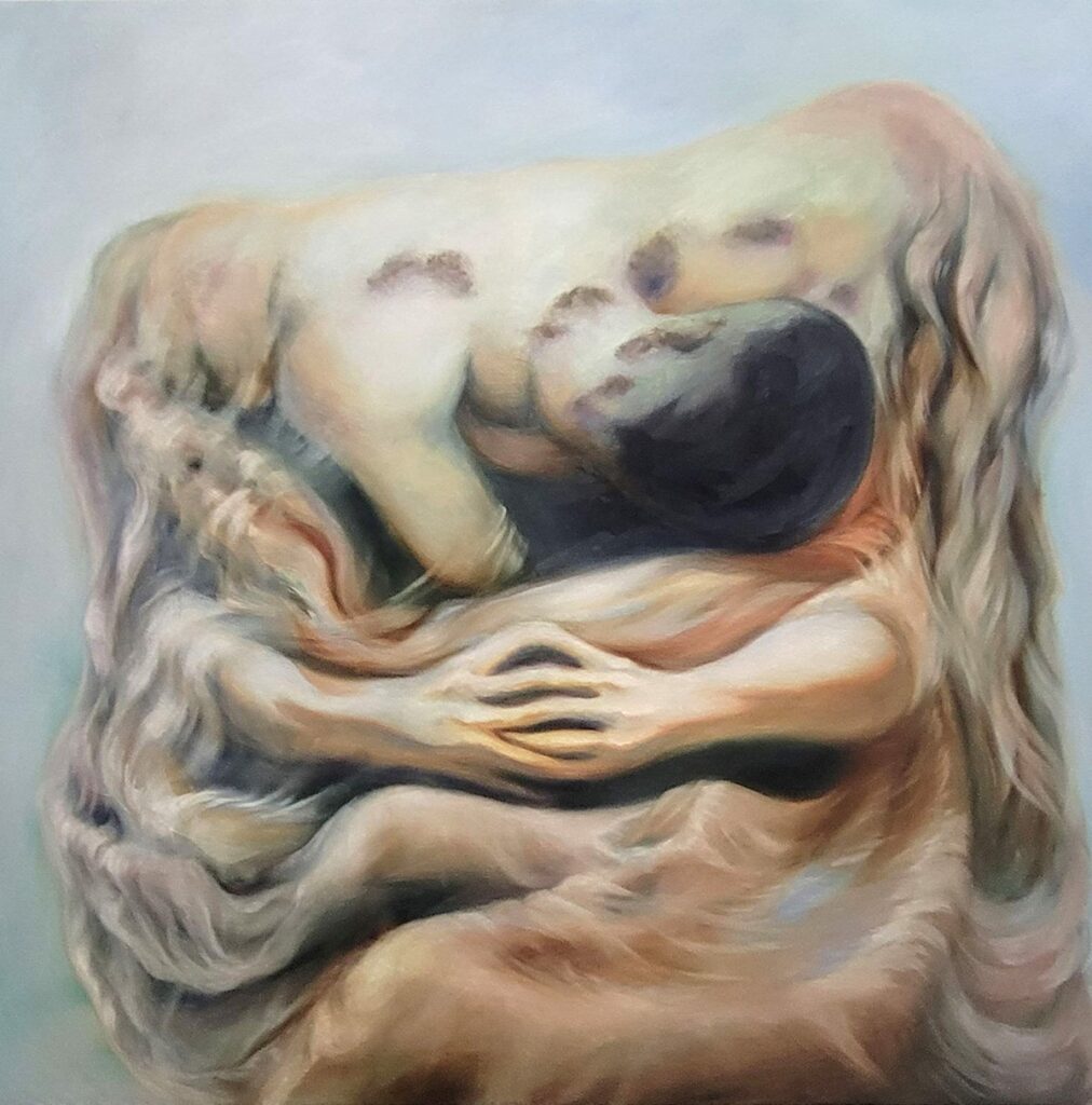 Embrace, by Seth Cosford, 2023, oil on canvas