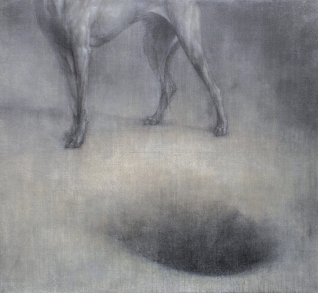 Master of None, by Benjamin Craig, 2016, charcoal, wax, and oil mediums on canvas