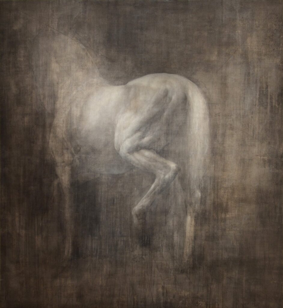 Untitled, by Benjamin Craig, 2016, Charcoal, pastel, and layered medium on canvas