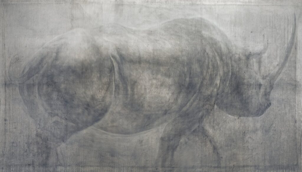 Wanderer, by Benjamin Craig, 2017, Charcoal, pastel, acrylic polymer, and marble dust on stretched canvas