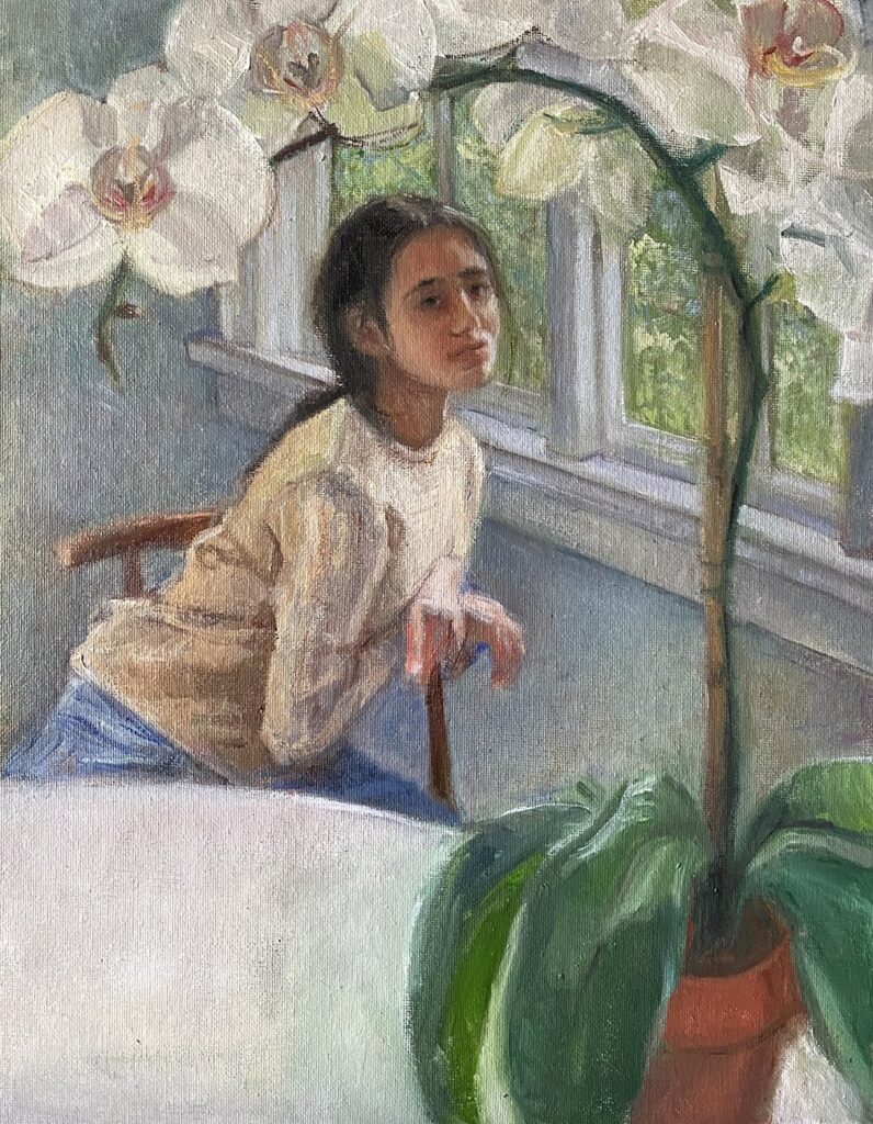 Still They Bloom, by Stacey Creem, 2020, oil on canvas panel