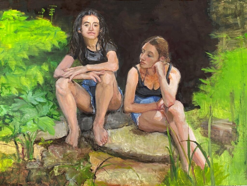 What Are You Thinking?, by Stacey Creem Click to Buy, 2020, oil on panel