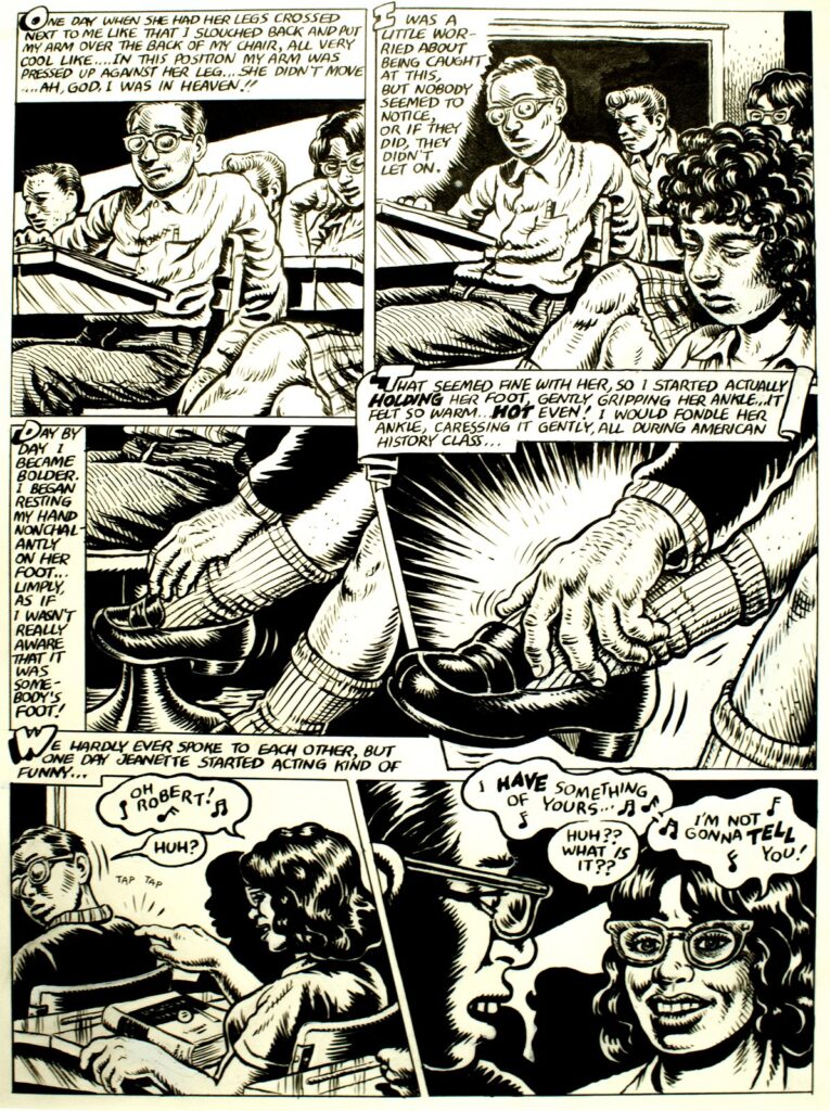 Footsy, by R. Crumb, 1987, Graphite, ink, and correction fluid on board