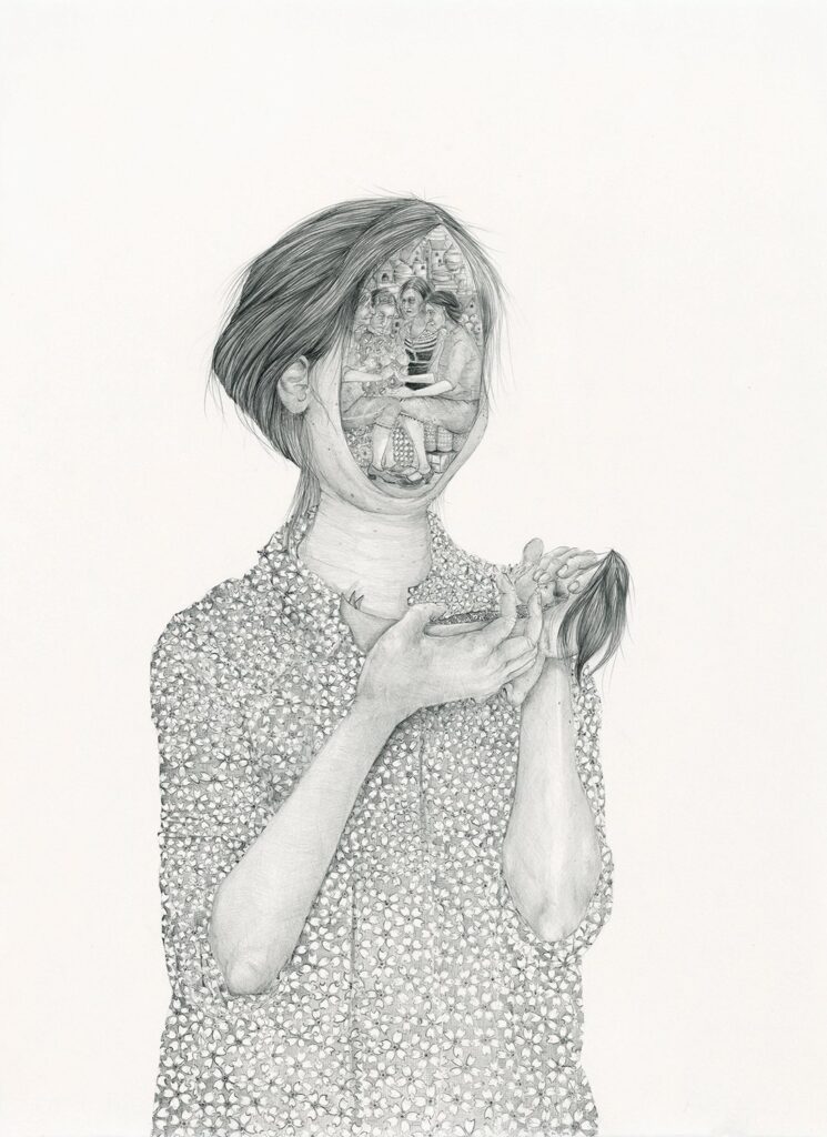 Clementine, by Amy Cutler, 2018, graphite on paper