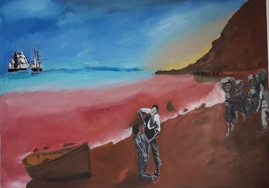 Red Tide, by Nandi Dabrowski Sold, 2020, oil on canvas