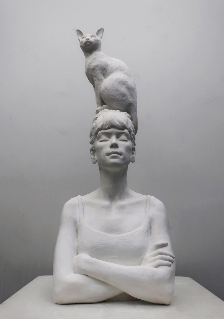 Bastet, by Camilla Marie Dahl, 2019, plaster