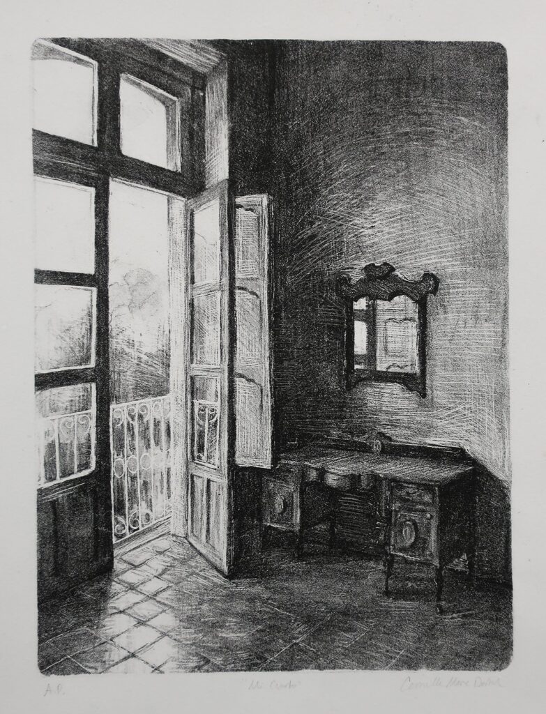 Mi Cuarto, by Camilla Marie Dahl, 2019, lithograph on paper