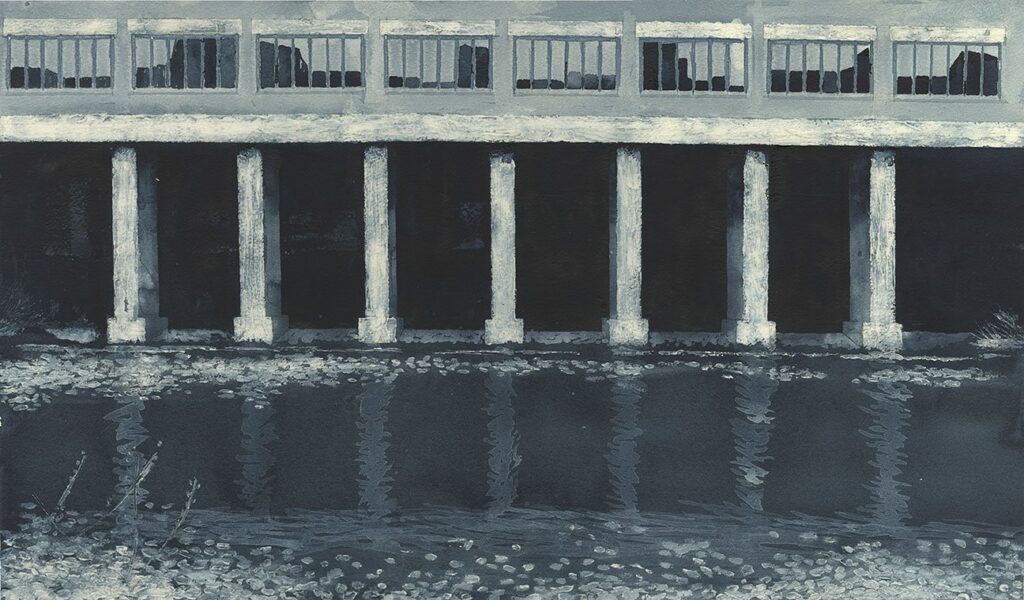 Karl Heine Kanal 1, by Marcelo Daldoce, 2015, Watercolor on paper