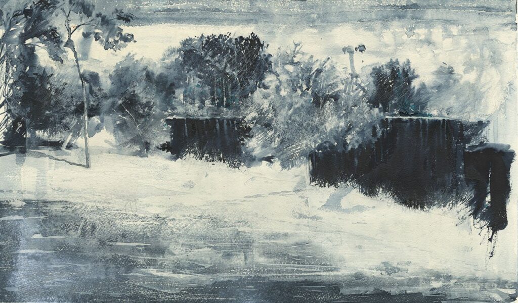 Memories I, by Marcelo Daldoce, 2015, Watercolor on paper