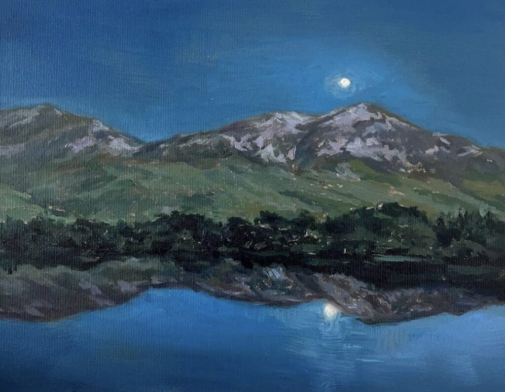 Ireland Moonlight, by Ryan Davis, 2022, oil on panel