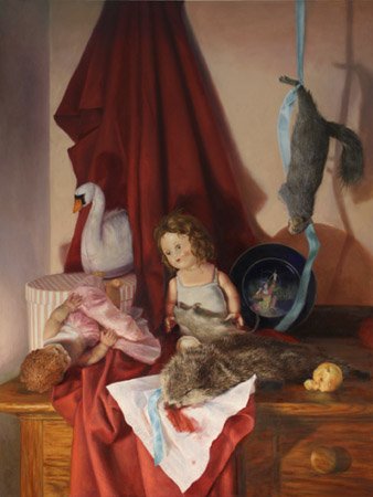 Dolls and Roadkill, by Cara De Angelis, 2011, Oil on canvas