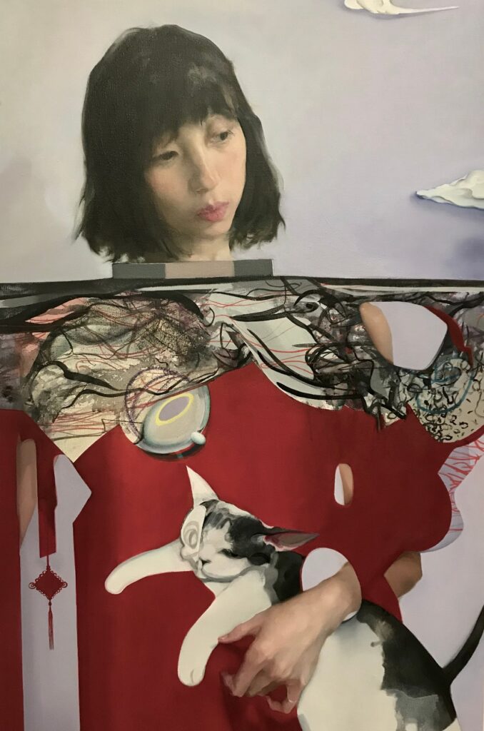 Jun with Cat, by Shiqing Deng, 2018