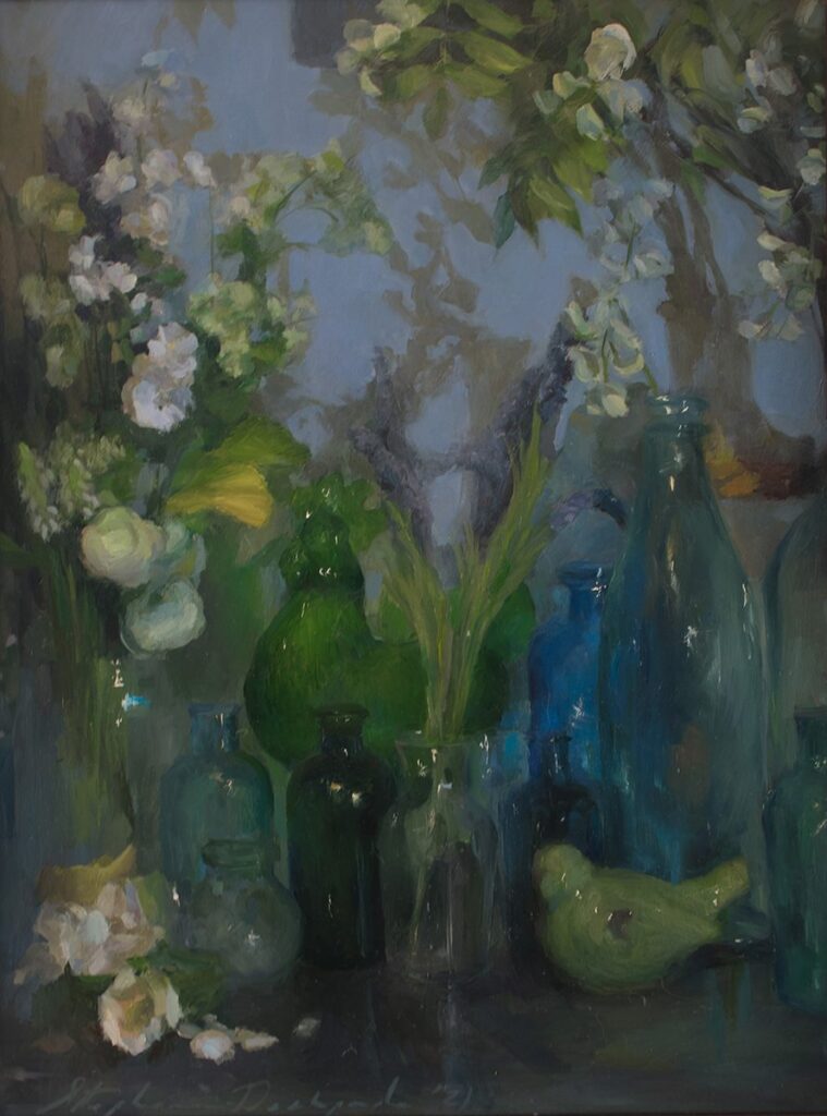 Greens and Blues, by Stephanie Deshpande, 2021, oil on panel