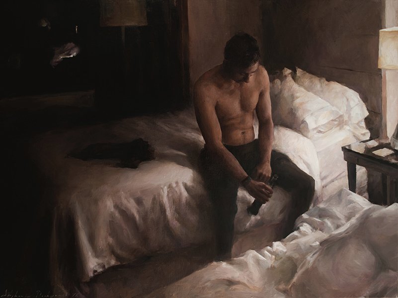 The Traveler, by Stephanie Deshpande, 2018, oil on linen