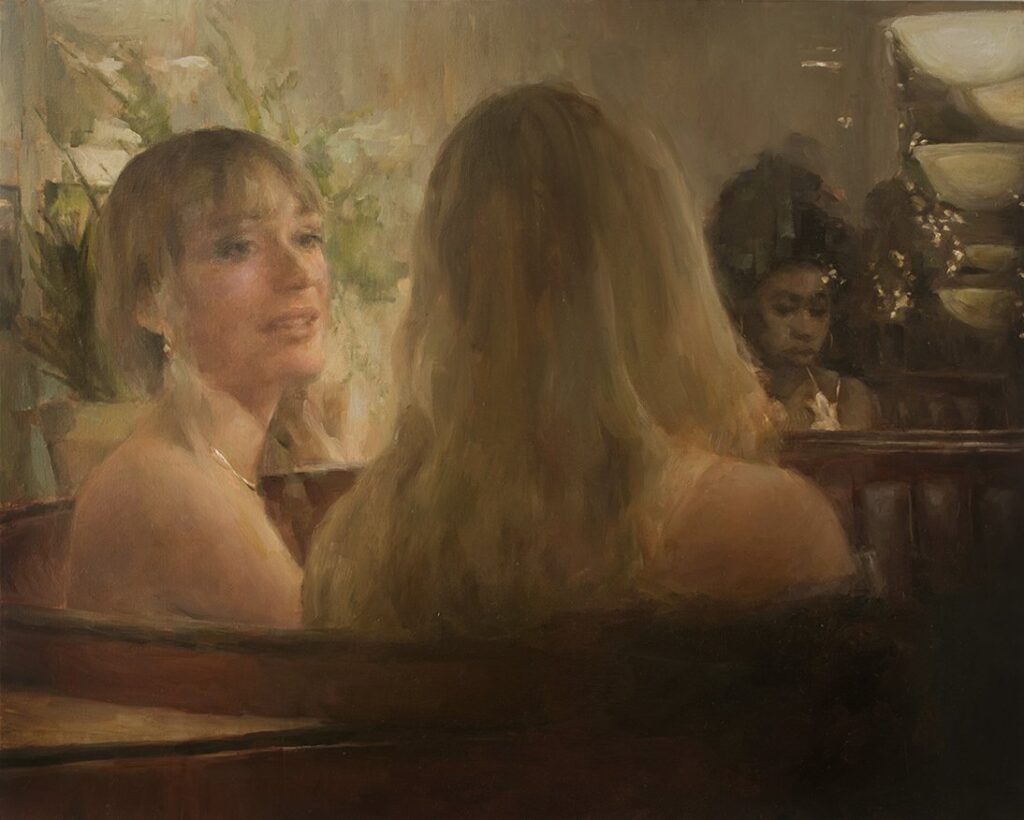 Through the Glass, by Stephanie Deshpande, 2021, oil on linen