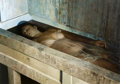 Sink, by Vincent Desiderio, 2010, Oil on paper on prepared board
