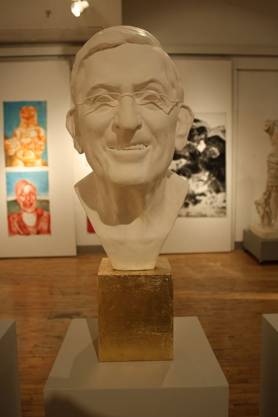 The Noble Sponsor, by Sam T. Detch, 2013, Plaster, white walnut and fake gold leaf