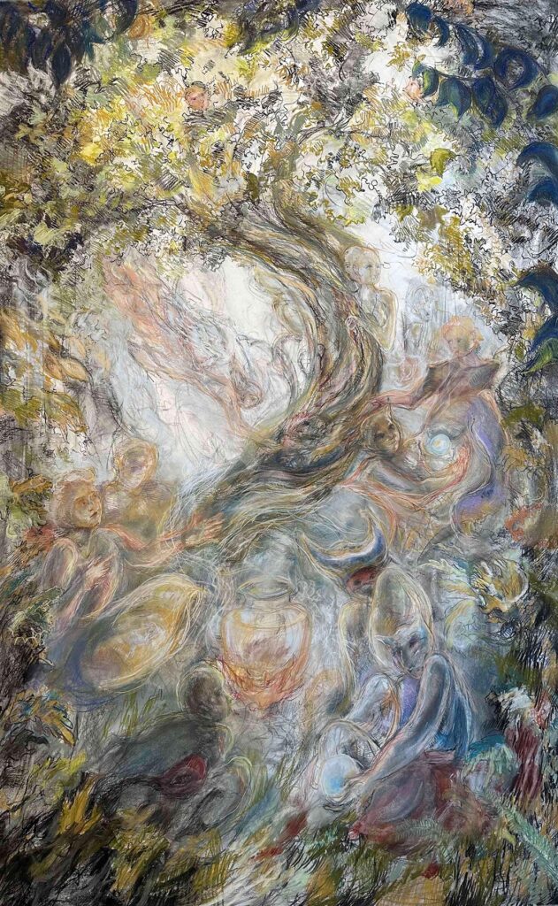 Whispers of a Dance, by Yassi Deylami, 2024, pastel on paper