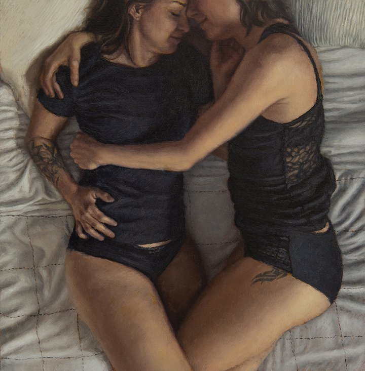 Couple, by Michelle Doll, 2019, oil on panel